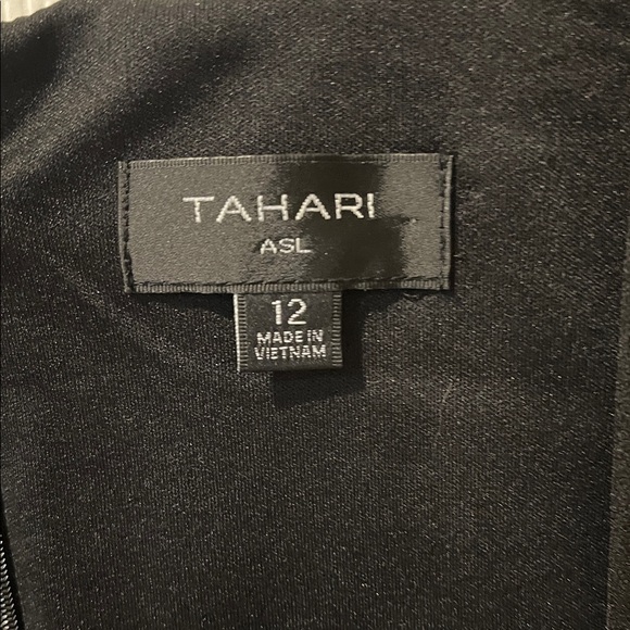 Tahari ASL Black Mini Dress with Silver Buttons - Picture 2 of 14